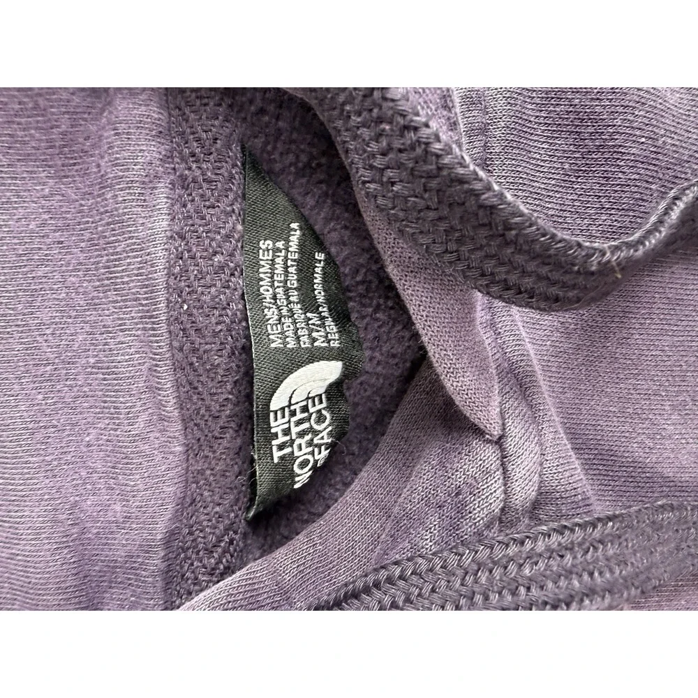 The North Face Hoodie Men's M Purple Box Logo Pullover Sweatshirt Distressed